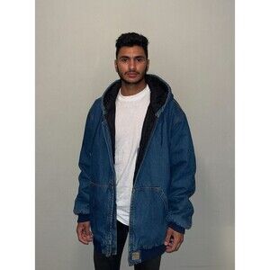 Wolverine Denim Zip Up Hooded Jacket 2XL